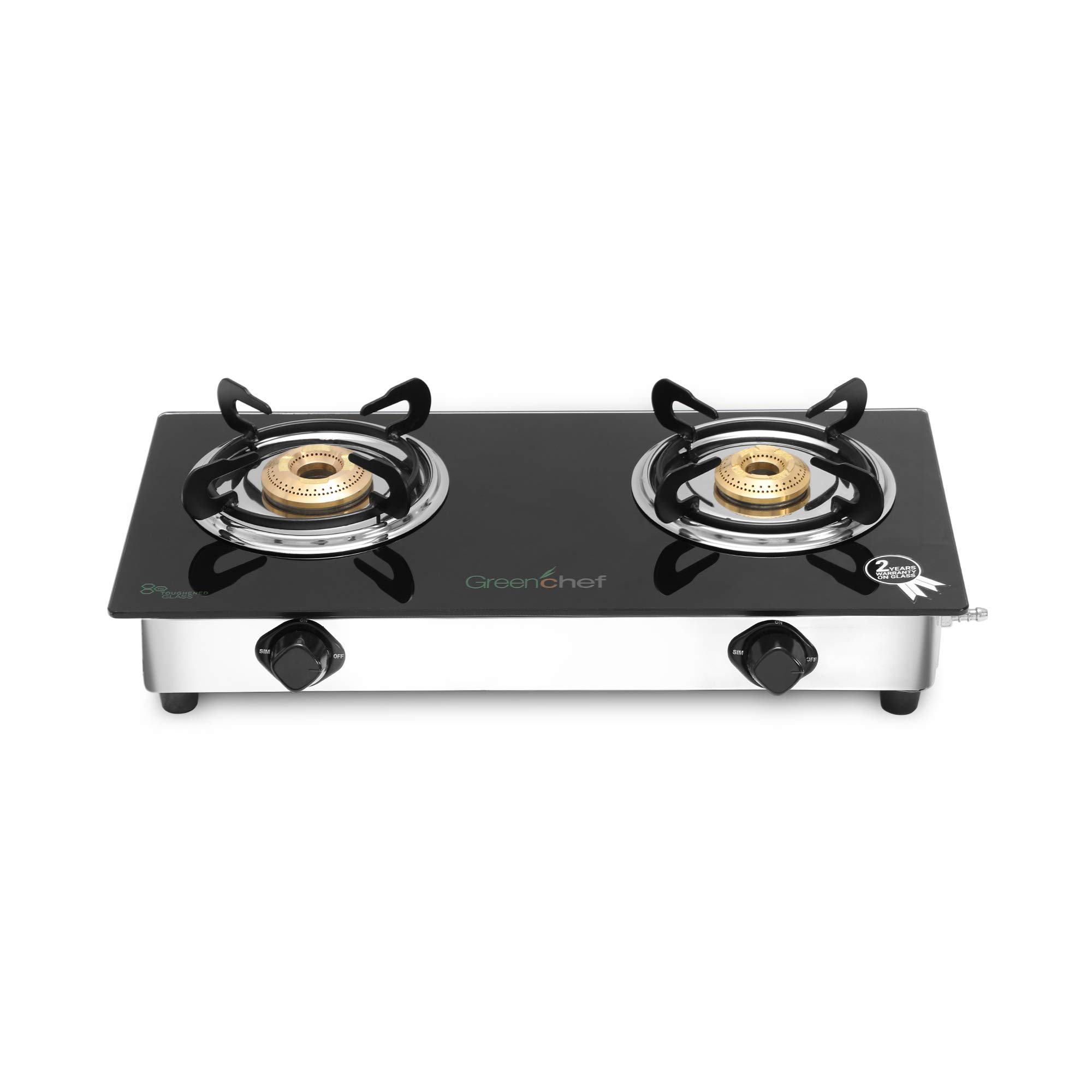 Buy Greenchef Crystal 2 Burner Glass Top Gas Stove Online at desertcart UAE