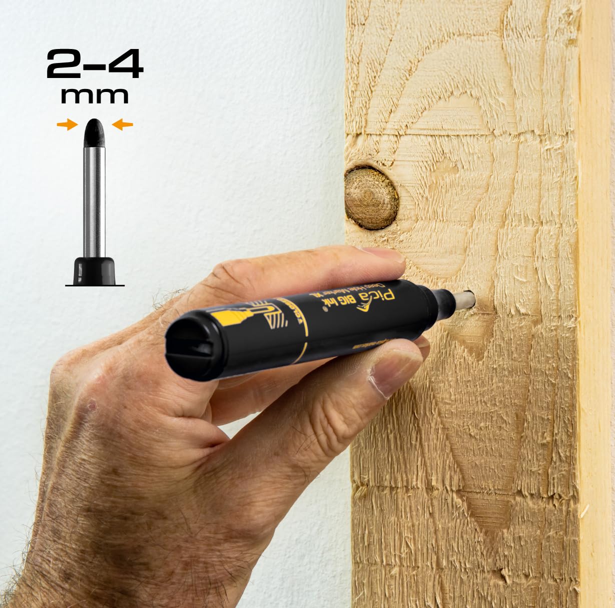 Pica Allround‑Set | Set professionnel de marquage avec Pica Dry 3030, Fine Dry 7070 et Pica Big Ink noir | Marqueur de trous profonds | Pour artisans et bricoleurs
