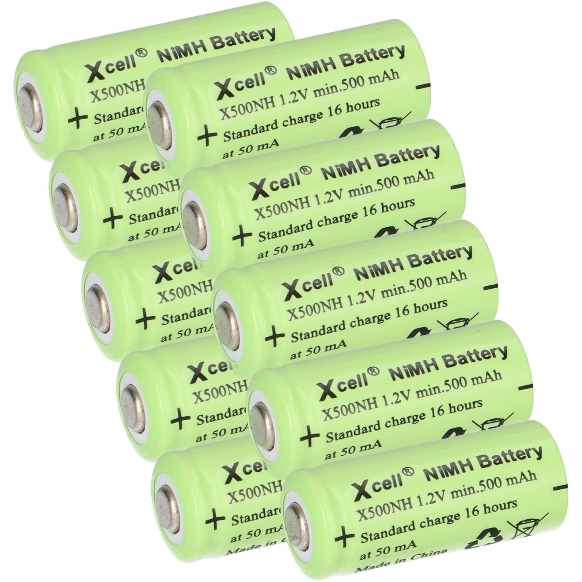 10er Sparset Akku Lady N X500NH ersetzt LR1, LR01, 4901, 4001, MX9100, 910A, E90 1,2V NI-MH 500mAh Akkuman Set