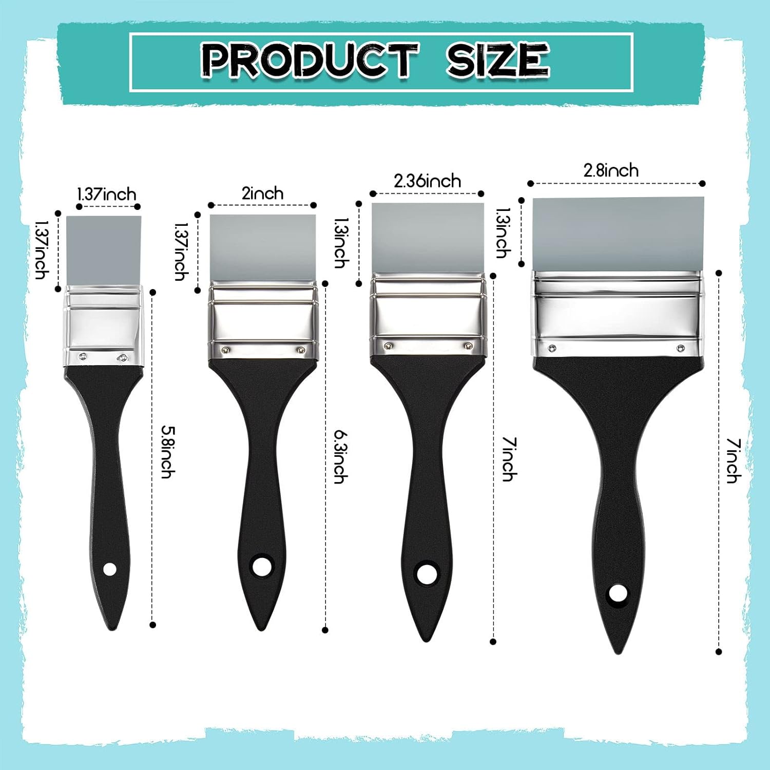 4 Pieces Silicone Paint Brush Set Color Shapers Silicone Brushes for Resin Painting Flat Paintbrush Acrylic and Water Based Tool(1.5/2/ 2.5/3 in Wide)
