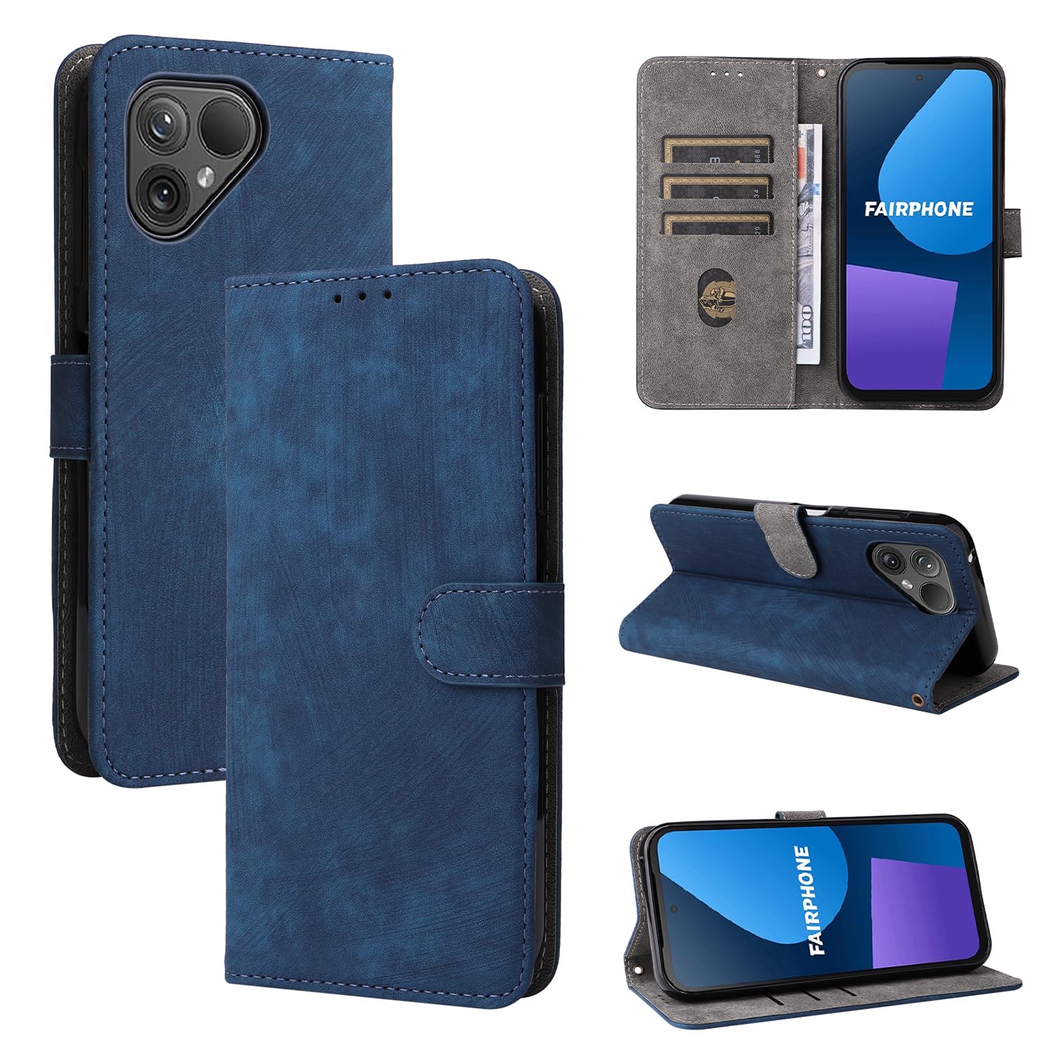 HualuBro Ledertasche Für Fairphone 5 – Klapphülle Mit Kartenfächern, Standfunktion & Magnetverschluss