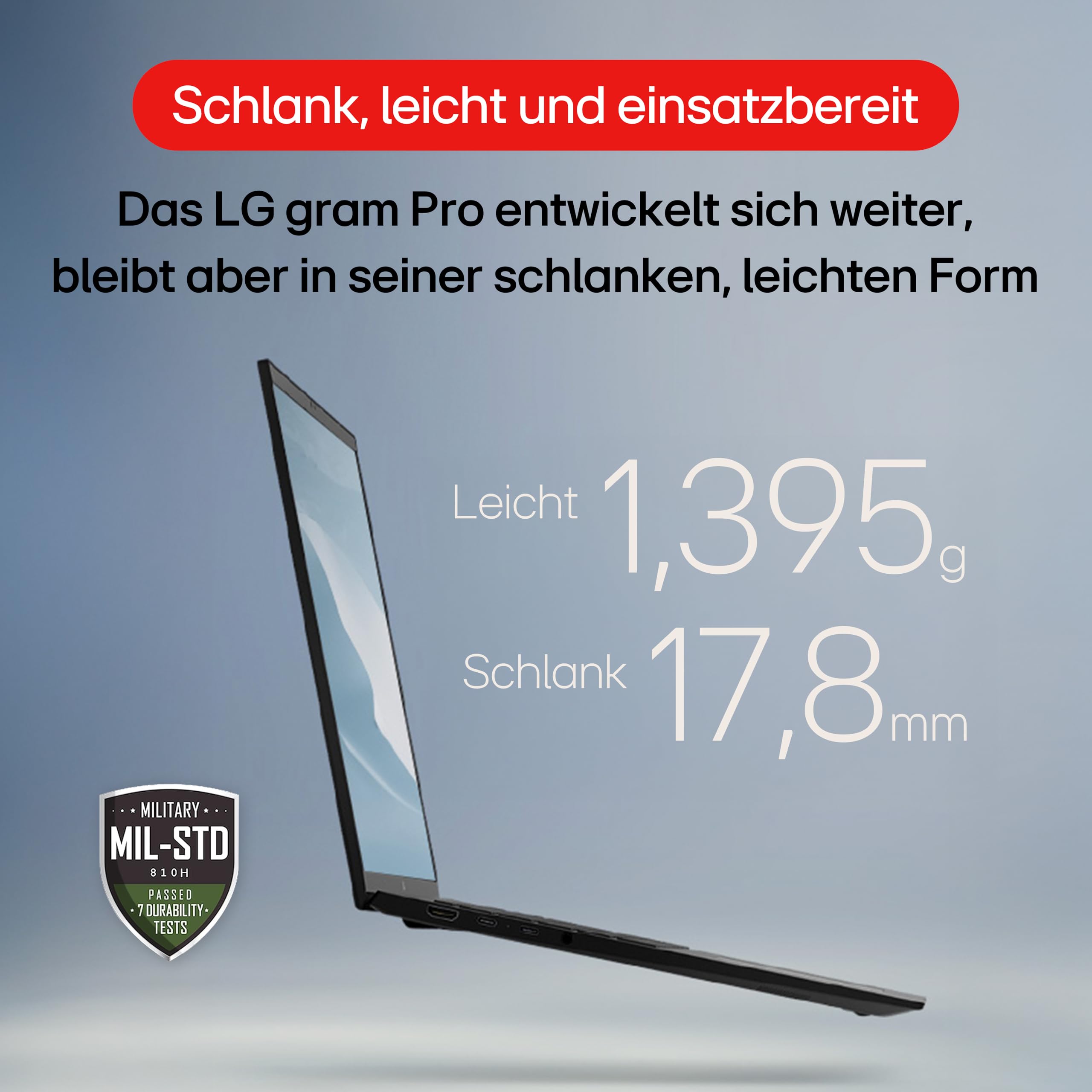 LG gram 17 17Z90TL-G.AU8BG (17 Zoll) IPS Notebook, Intel Core Ultra 7 258V, 32GB RAM, 2TB SSD, Intel Arc™ Graphics 140V, federleicht (1,389 kg), gram AI, Copilot+ PC, 77 Wh, Thunderbolt 4, Schwarz