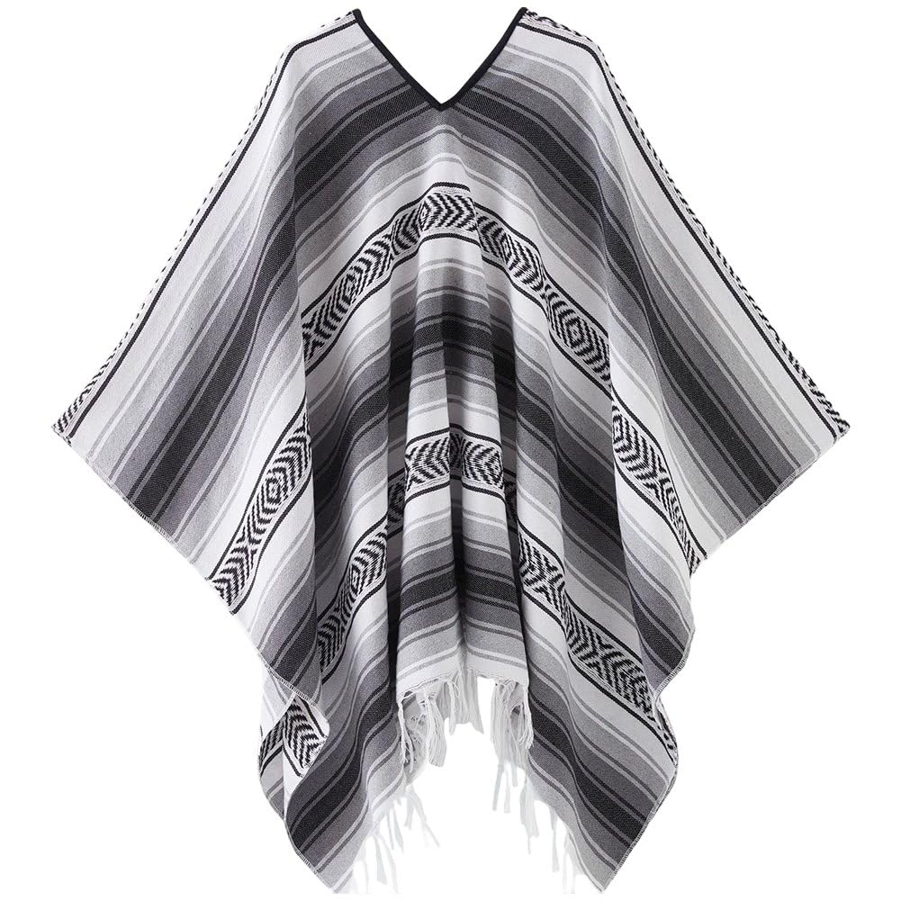 Poncho mexicano de fiesta serape multicolor para disfraces de adultos en eventos temáticos