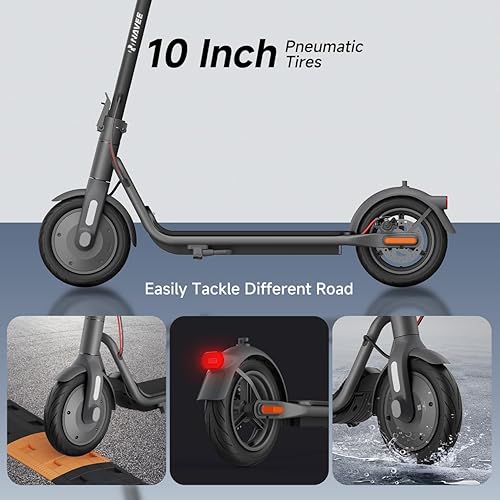 Miniatura 5 de NAVEE Patinete eléctrico, máximo 2019 MPH y 40312515.5 millas, 900 W700 W600 W de potencia máxima, neumático de 10 pulgadas, impermeable IP55,