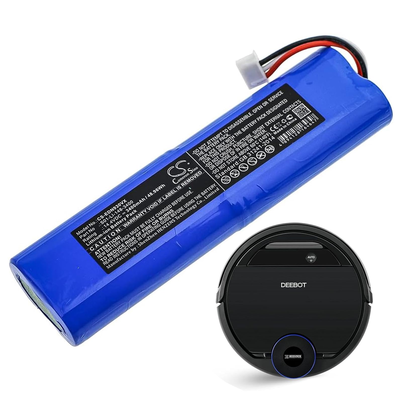 Batteria Per Ecovacs Deebot Ozmo 900/901/905/937 - 2600mAh 14.4V - Foto 12