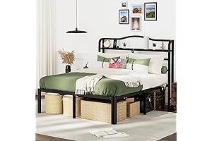 Full-Size Bed Frame, a Tall Headboard for Regal Bedrooms