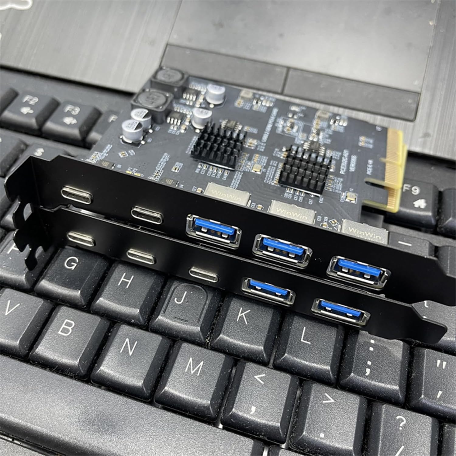 5 Port PCIEx4 to USB3.0 Adapter Card for Desktop Computers Fast Transfer PCIE USB Expansion PCIE USB Expansion HUB