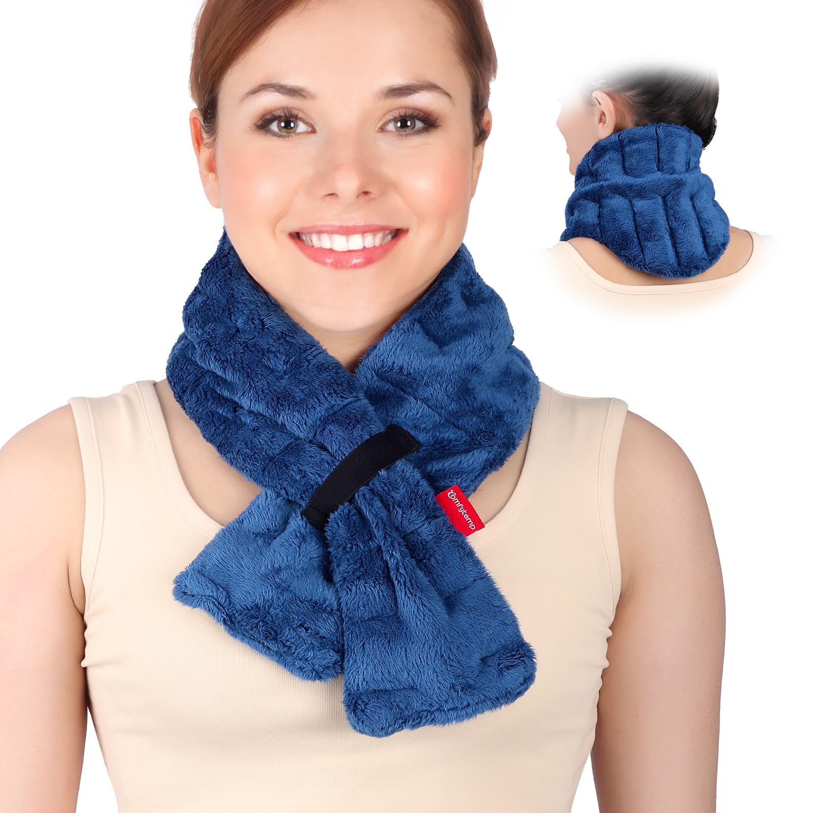 Comfytemp Microwavable Heating Pad for Neck Shoulders, 33"×4", Moist Heat Neck Wrap Warmer for Pain Relief, Microwave Heating Pad Warm Compress,