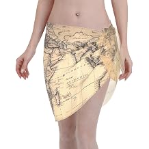 World Map1 for Sarong Cover Up for Women Beach Bathing Suit Cover Up Bikini Wraps