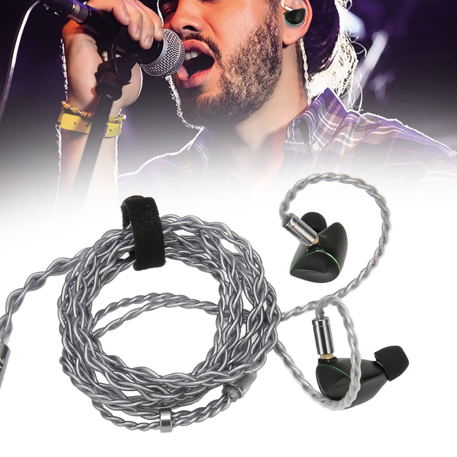Écouteurs HiFi Filaires avec Pilote Dynamique et Technologie de Conduction Osseuse pour Les Mélomanes Câble Détachable Noir 1.2 M (Prise 2,5 mm)