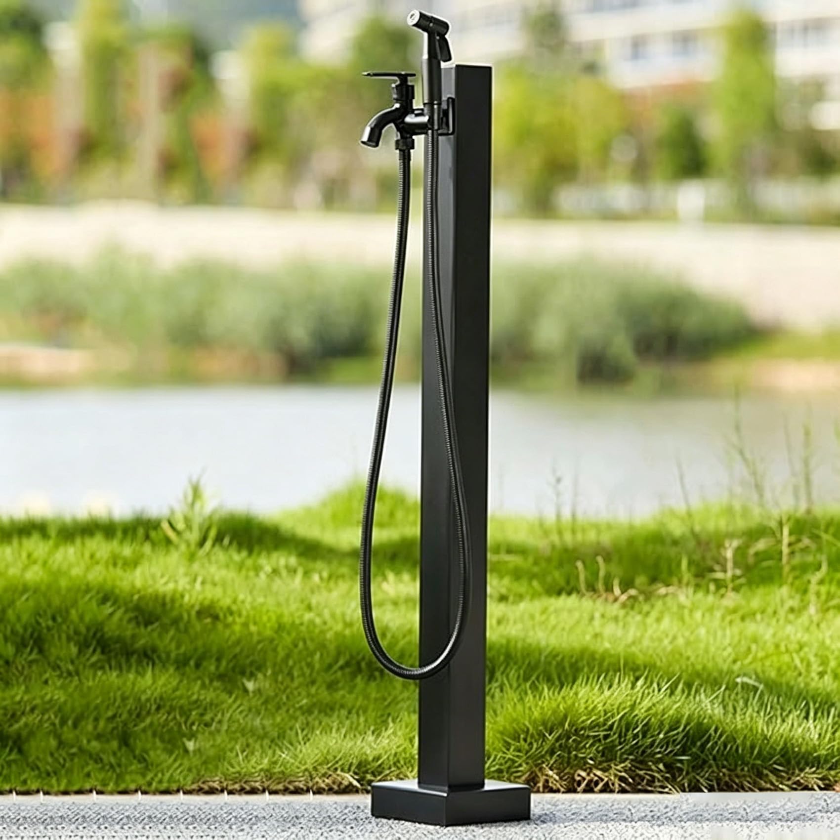 estación dispensadora de agua para jardín, Columna de Agua Vertical anticongelante, Fuente Decorativa para riego, acero inoxidable, limpieza patio, riego plantas, lavado coches 95cm
