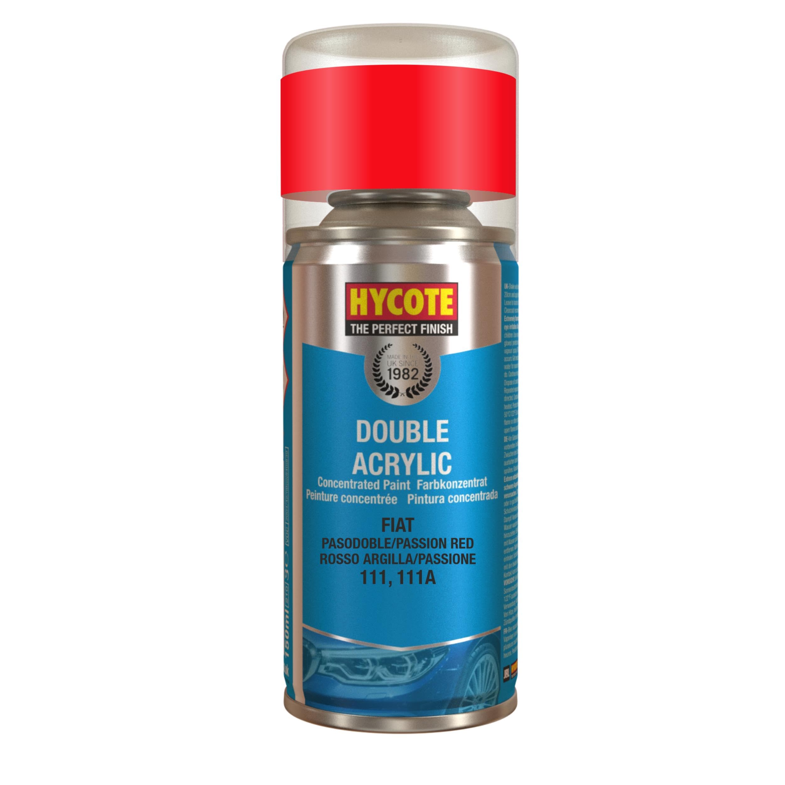 Hycote Colour Spray Paint XDFT725 Fiat Pasodoble/Passion Red 150ml