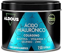 Collagène Hydrolysé + Acide Hyaluronique 220 mg - 150 gélules - 800 mg de Collagène par dose - Peau hydratée et articulations fortes - Vitamines pour les cheveux, la peau et les ongles