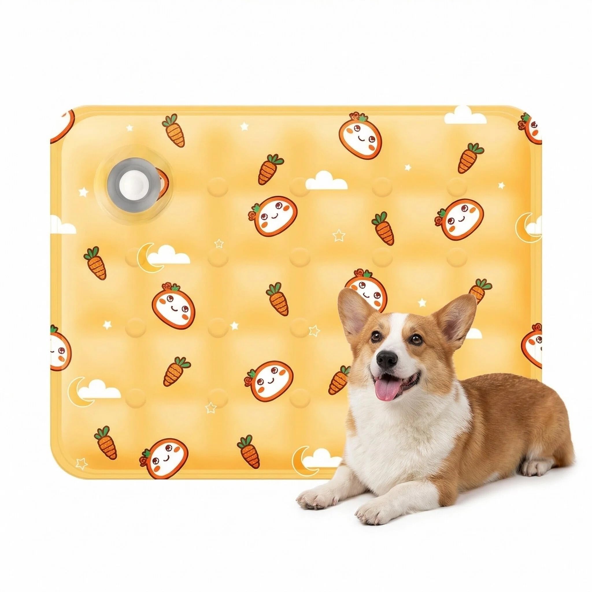 Copbopwn Dog Cooling Mat 40x50cm Foldable Non-Toxic Gel Cooling Pad for Dogs and Cats Durable Anti-Scratch Pet Cool Mat with Self-Cooling Technology Portable Heat Relief Bed Blanket (B)