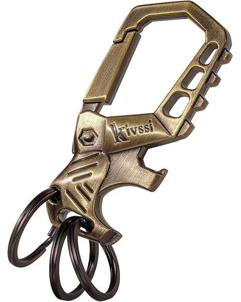 Heavy duty metal keychains,Car key chain Carabiner clip key bottle opener 3 Key Rin...