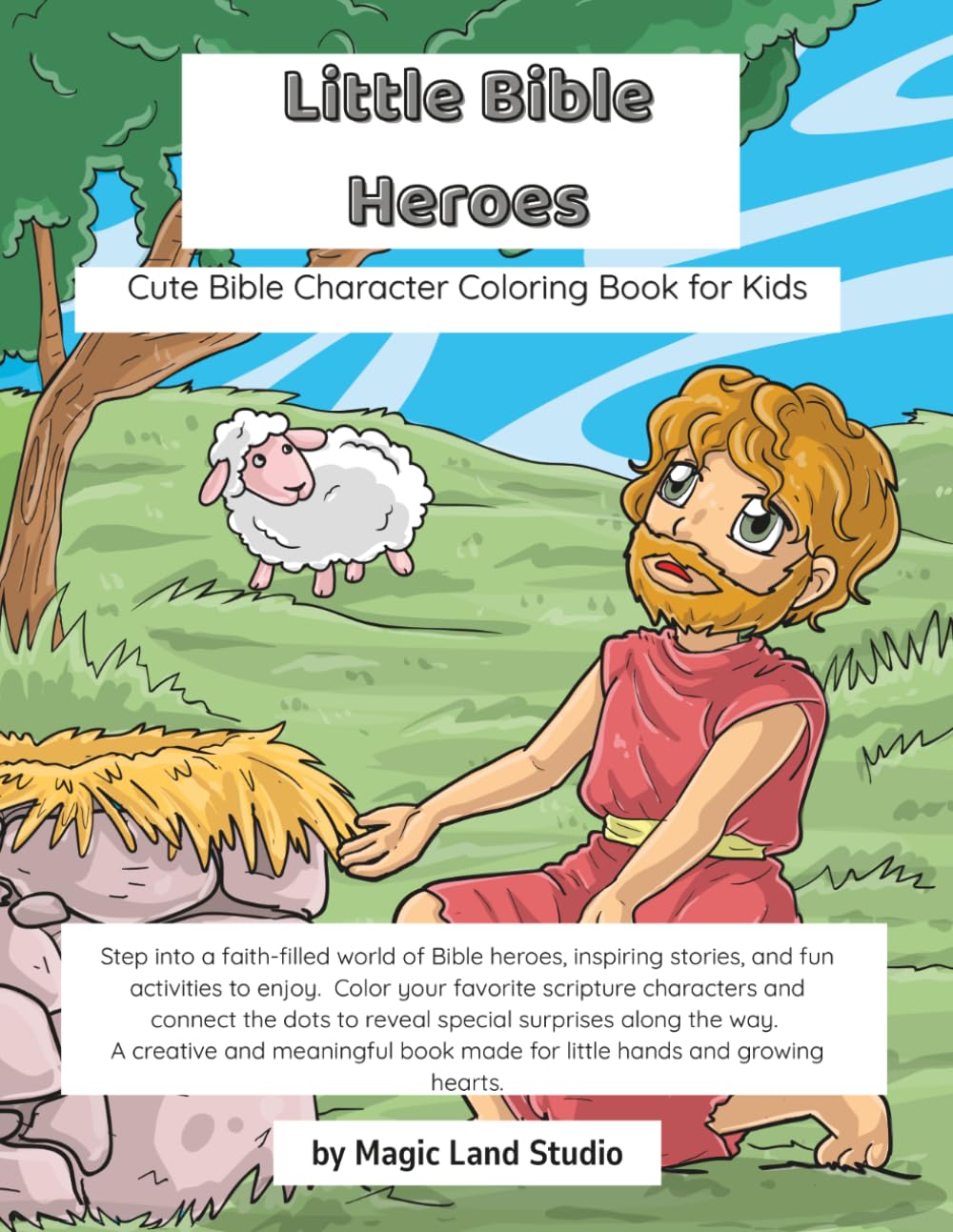 Little Bible Heroes: Cute Bible Character Coloring Book for Kids
