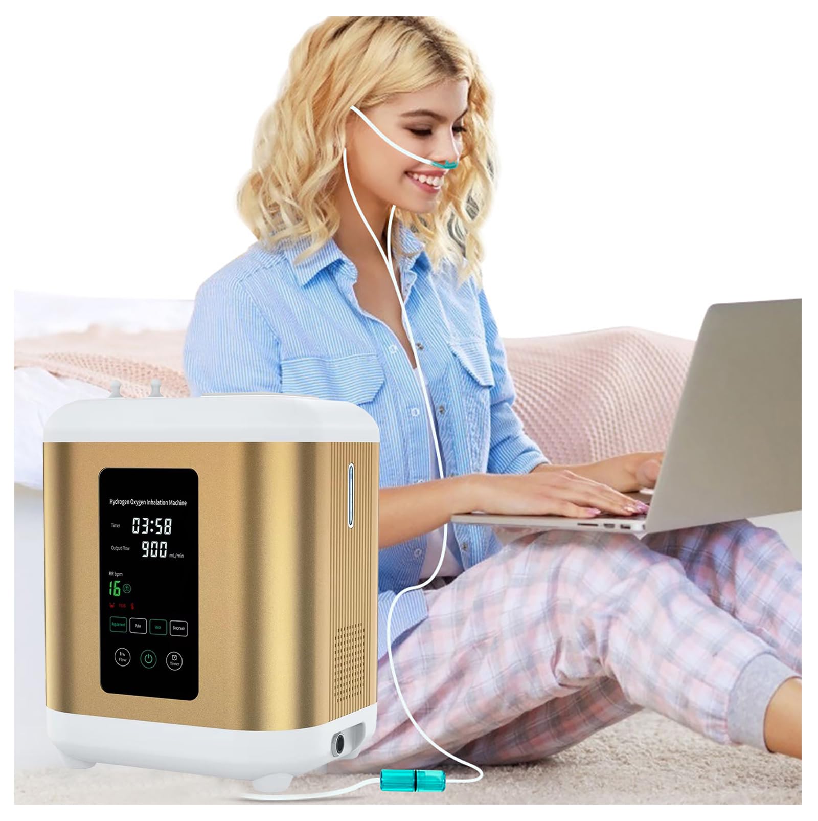 Urządzenie Do Inhalacji Wodorem O Wydajności 600/900 Ml/Min, Przenośne Urządzenie Do Terapii Wodorem Z Separacją Ho O Czystości 99,99% Gold 600ml/min