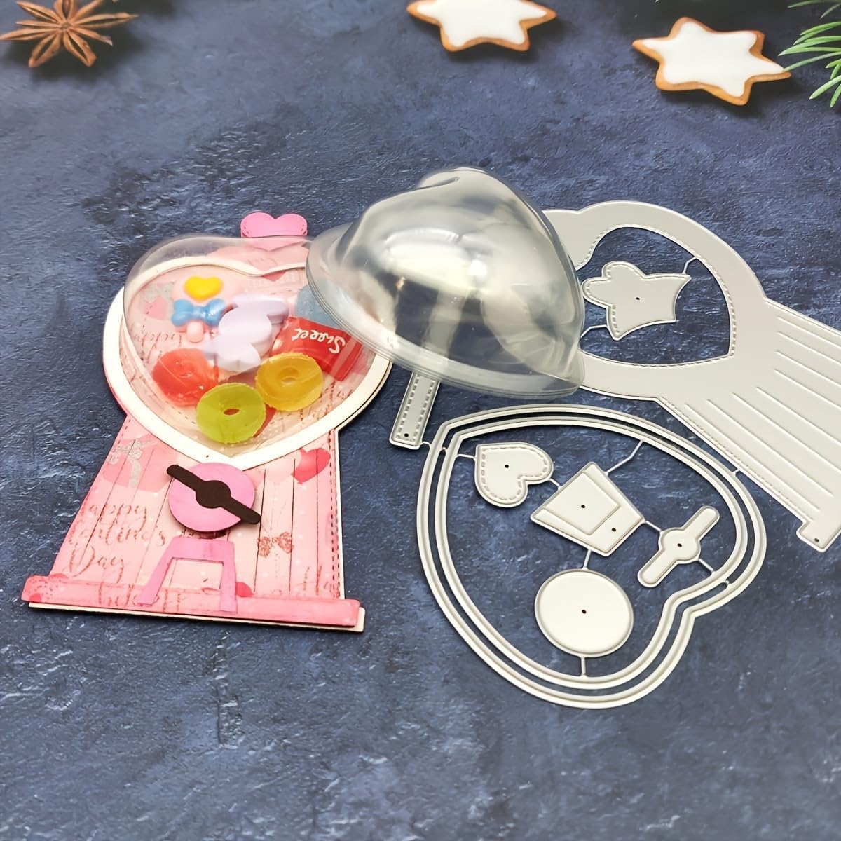 Moule à bonbons de Noël et dômes transparents pour cartes cadeaux fait main