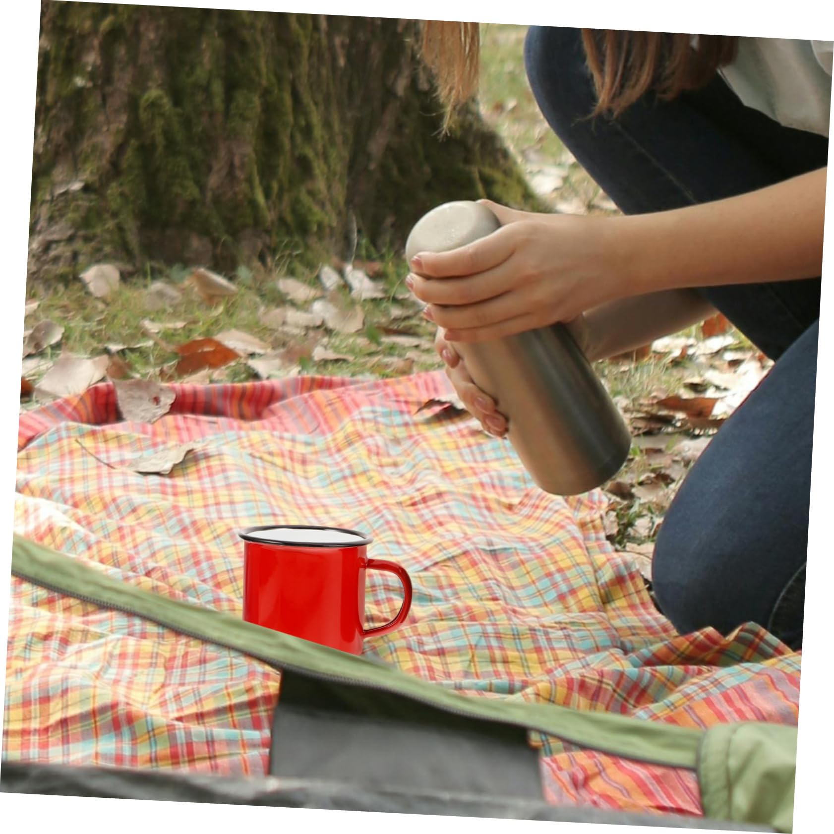 TOYANDONA 4stücke Emaillebecher Retro Campingbecher Wassergläser Kaffeetassen für Outdoor und Haushalt