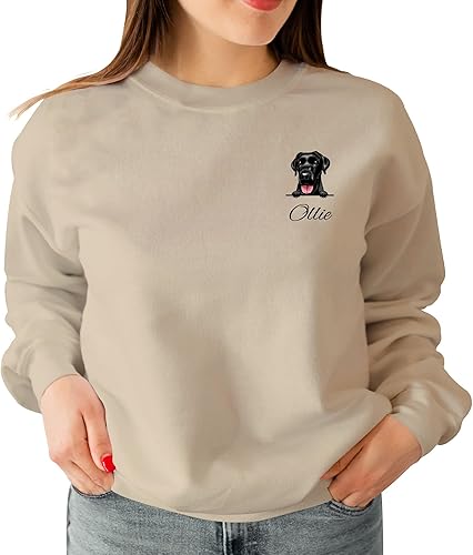 Miniatura 2 de Custom Dog Mom Sweatshirt for Women, Dog Mama Shirt Pullover, Cute Dog Lovers Sweater Long Sleeve