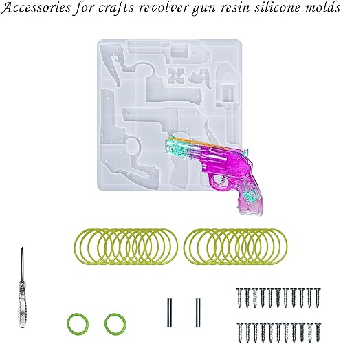 Miniatura 3 de 6 piezas de accesorios de molde de resina para pistola artesanal. Hardware para molde de resina revólver, molde de silicona de resina de goma (6
