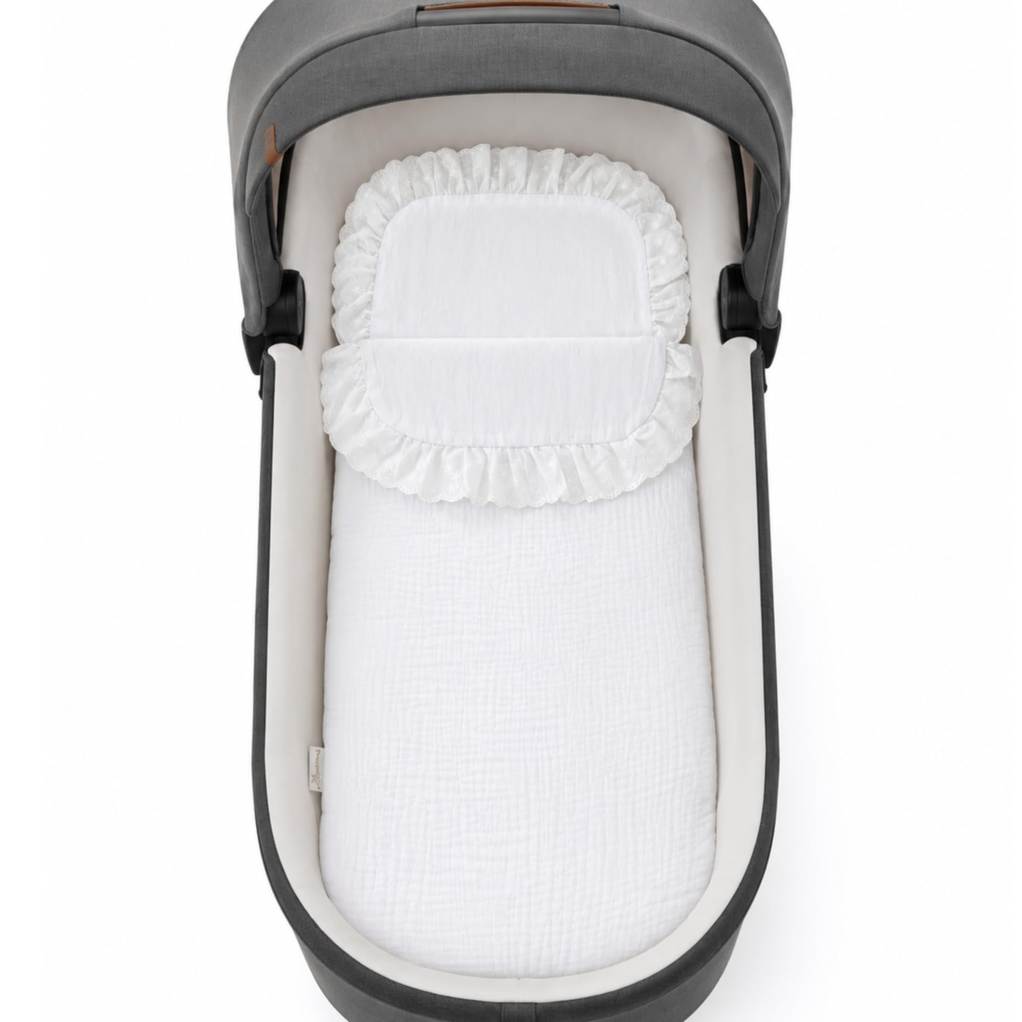 Thermikoa Saco Arrullo Bebé Recién Nacido 72x34 cm – Saco Capazo Universal (Blanco Muselina) - Tamaño Pequeño