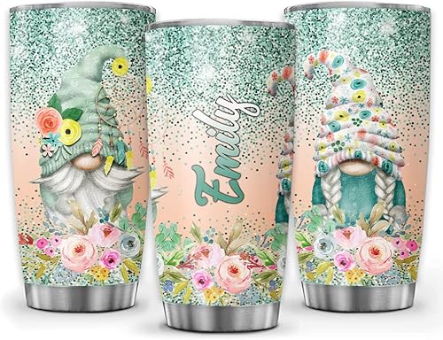 Vaso de gnomo de flores bohemias vaso de flores de acuarela para mujeres su novia amantes de los gnomos decoración de primavera 20 onzas 30 onzas Vaso de gnomo de flores bohemias vaso de flores de acuarela para mujeres su novia amantes de los gnomos decoración de primavera 20 onzas 30 onzas