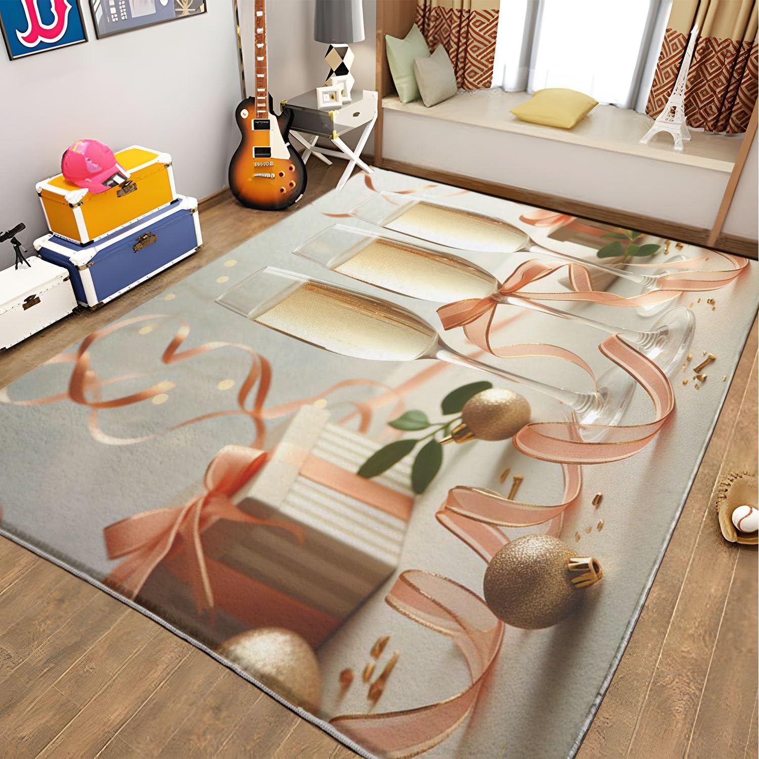 Tappeto a pelo lungo per soggiorno, lavabile in lavatrice, morbido, non perde pelo, per camera da letto, ufficio e cucina, facile da pulire (140 x 200 cm)