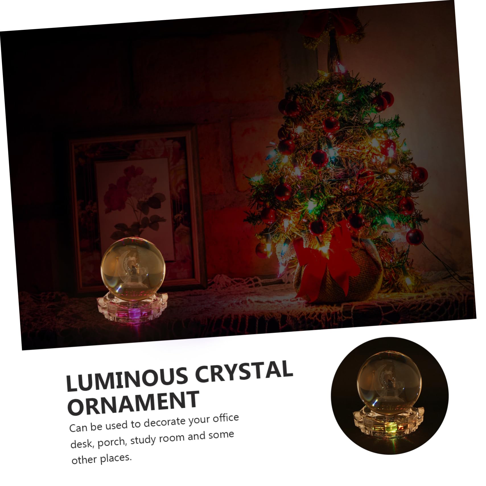 DIYEAH 1pc Crystal Lamp Adornment for Home Decor Delicate Craftsmanship for Desktop Study Room and Office Decoration