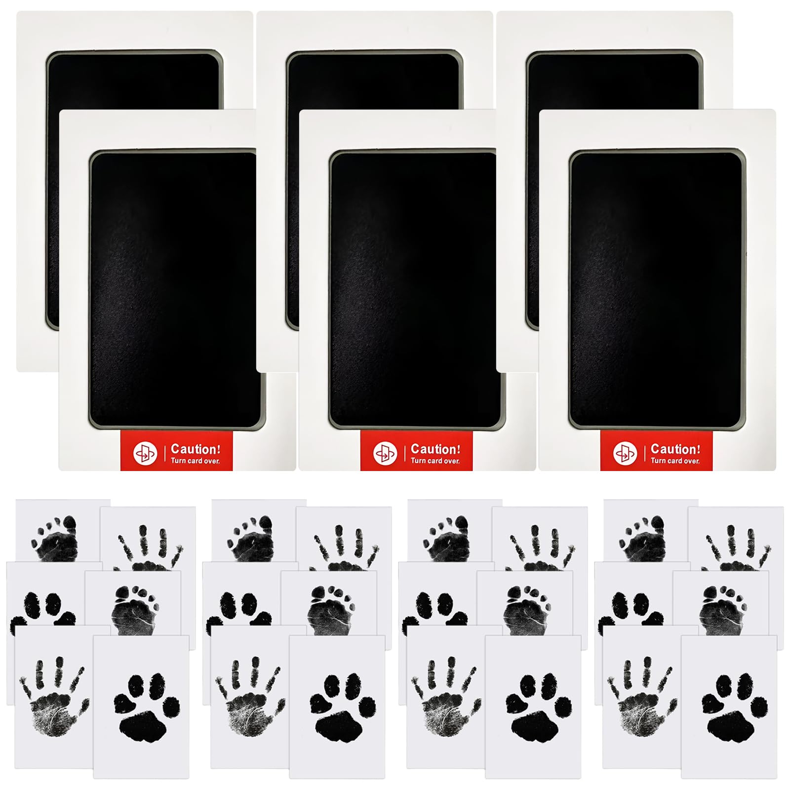 6 pcs Baby Abdruck set,Guador handabdruck fußabdruck baby abdruckset fussabdruck baby handabdruck Fussabdruck Set,für Baby Shower Familie Geschenk,Hund Pfotenabdruck-Set,Kommt mit 24 Kartenpapier