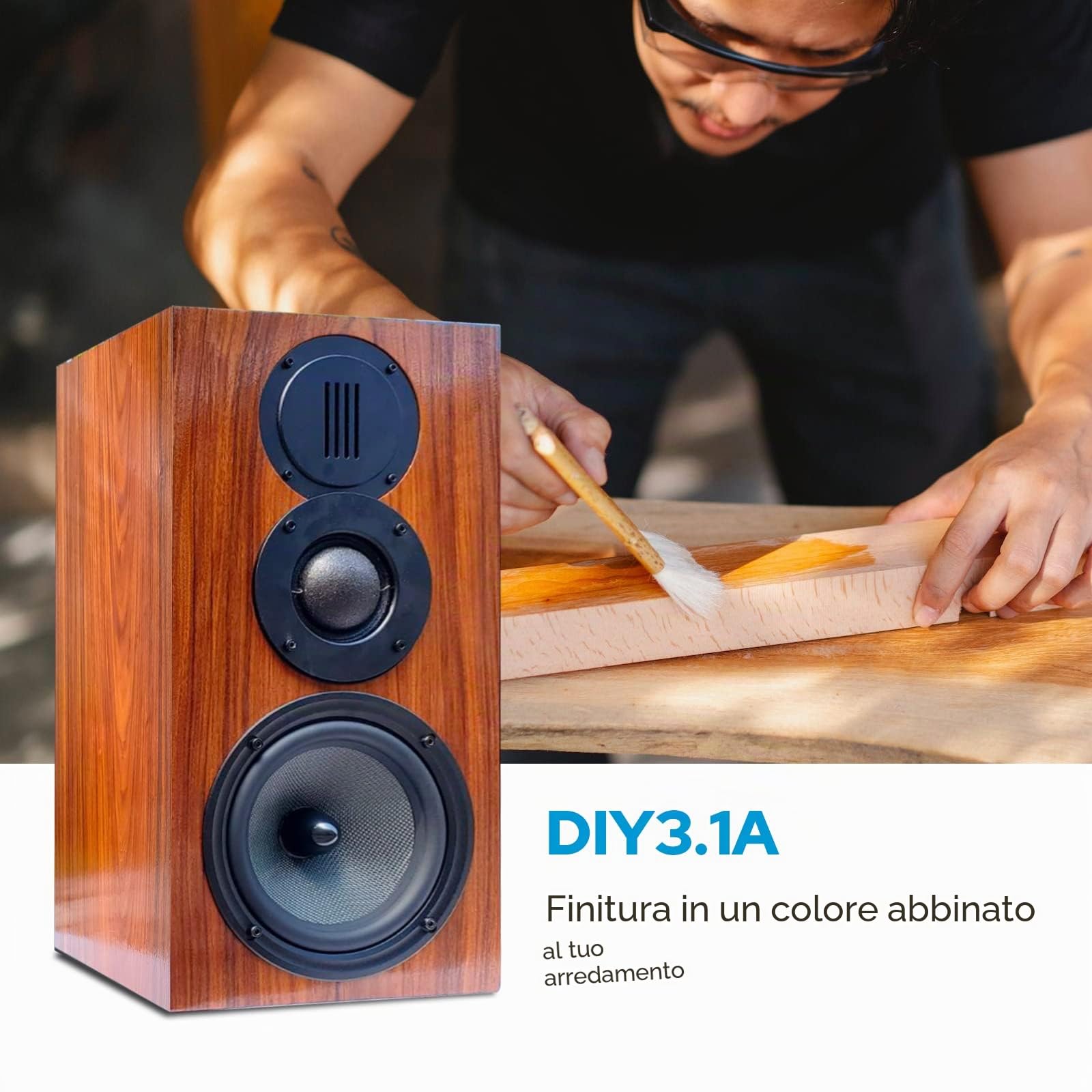 HiVi-Swans Coppia di altoparlanti passivi da scaffale fai da te, 3 vie, altoparlante, potenza di picco 120 Watt, per home theater, per surround o frontale