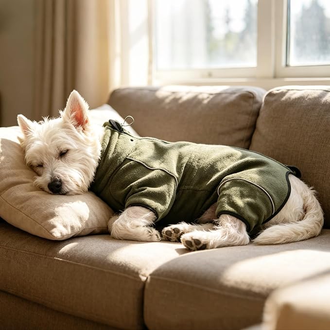 Mihachi Mameluco para Perro con Cremallera Armada Verde Talla M miniatura 2