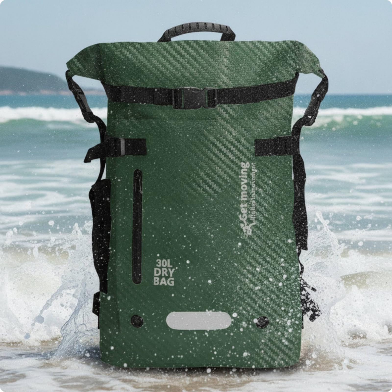 Gralara Zaino Impermeabile Antipioggia Zaino con Chiusura a Rullo Regolabile Sacca Stagna con Chiusura a Rullo per Trekking, Spiaggia, Array, Azzurro