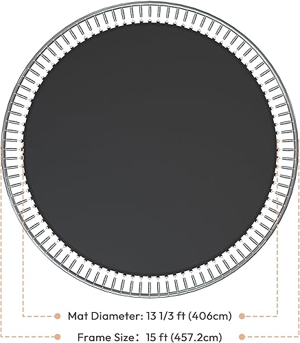 Miniatura 2 de AW Tapete de repuesto para cama elástica con 96 anillos en V compatible con marco de trampolín de 15 pies costura de 8 filas accesorios de trampolín