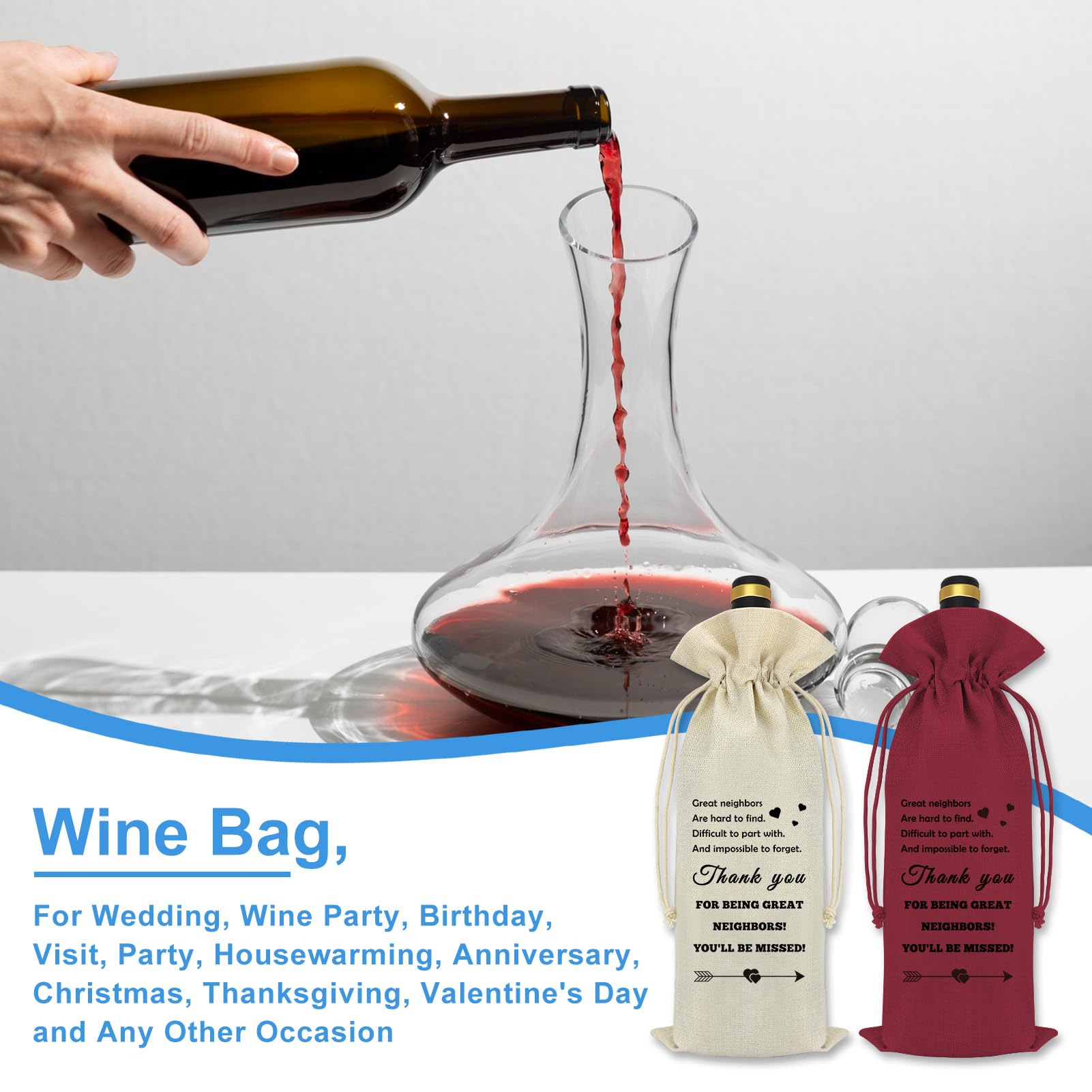 TheBarsentials Holografische Wein-Geschenktüten – Transparent, Wiederverwendbar & Stylisch Für Partys & Feiern