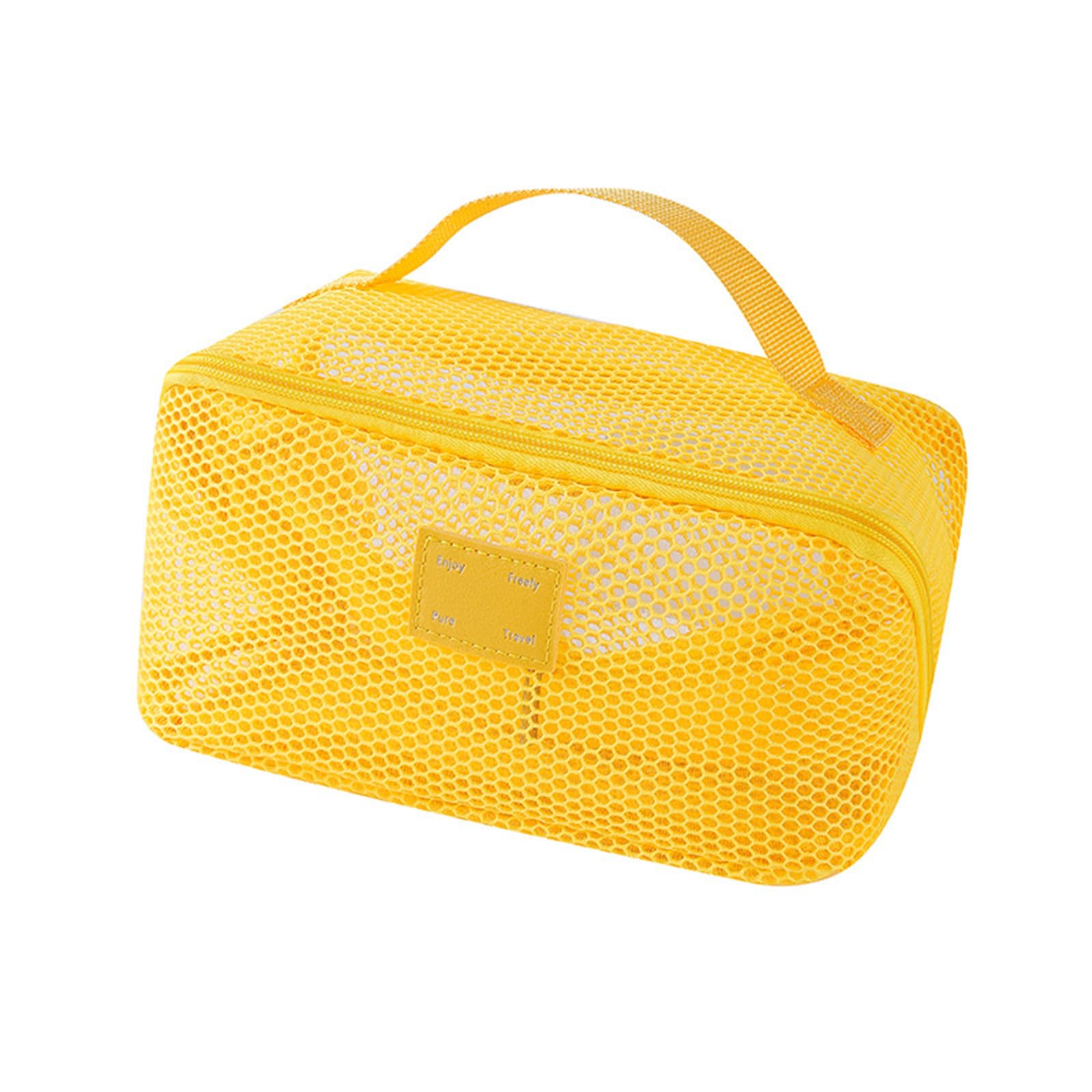 Lerpwige Transparent Mesh Toiletry Bag Multi-Compartment Cosmetic Storage for Skincare Travel Use Premium Mesh Cosmetic Organiser