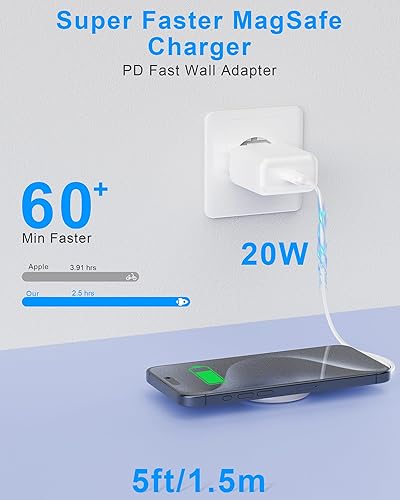 Miniatura 7 de Cargador inalámbrico rápido 3 en 1, carga inalámbrica magnética compatible con iPhone 1615141312, Apple Watch, AirPods Pro 2Pro432, carga segura