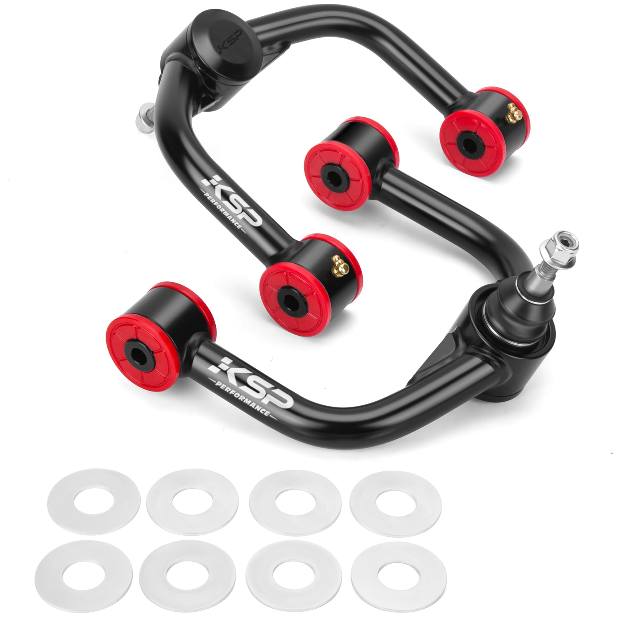 KSP 1-4" Upper Control Arms Kit for Je/ep Grand Cherokee WK 2005-2010, Adjustable Front Lift Control Arm Compatible With Commander XK, Aftermarket UCA with Greasable Ball Joint Replace for Factory Arm