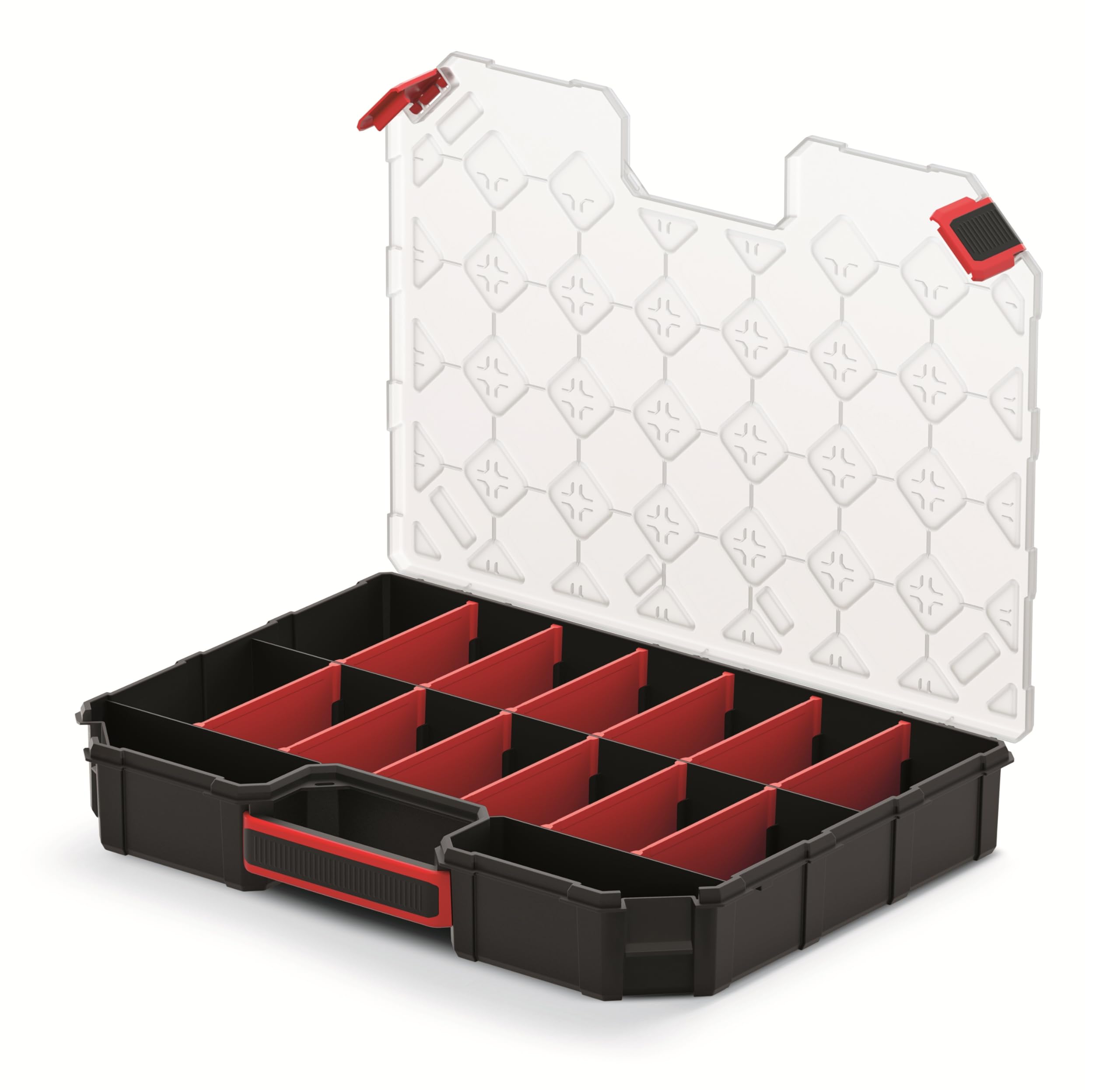 Mivos 390 X 284 X 60 Mm Storage Box With 16 Adjustable Compartments - For Small Items - Accessories Holder - Robust Workshop Tool Box - Made In Eu