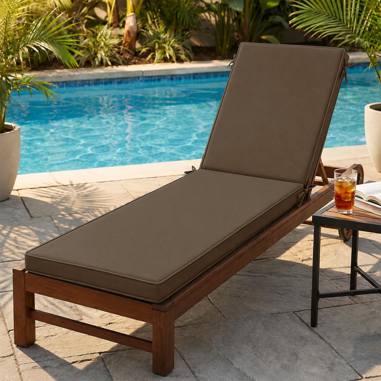 AZMAHT Sun Lounger Cushion Replacement,Waterproof Garden Sunbed Cushion
