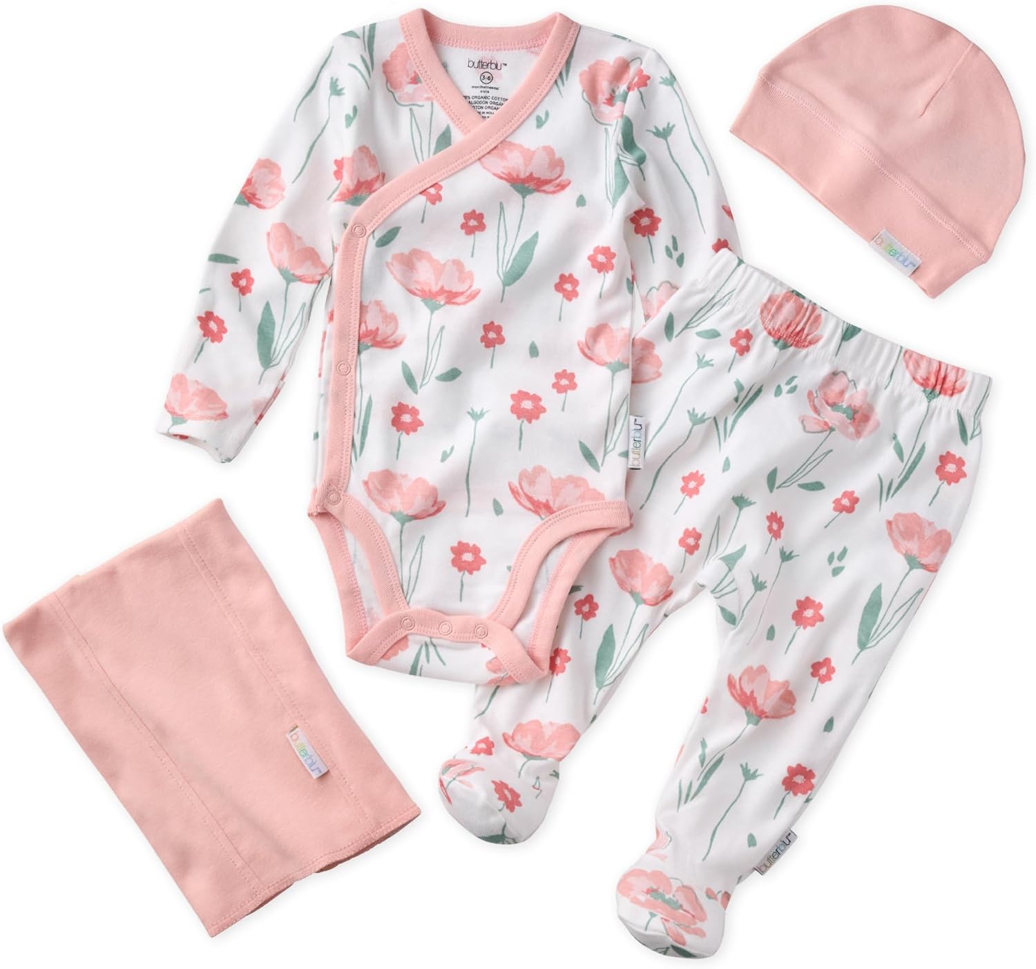 Baby Take Me Home 4-piece Baby Gift Set Organic Cotton Layette Clothing in Box for Boys & Girls