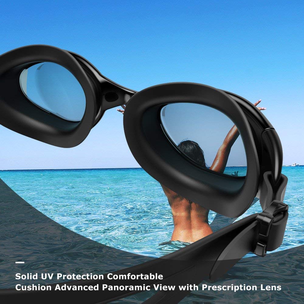 ZIONOR Optische Schwimmbrille, G7 Auslaufsicher & Anti-Beschlag Profi Korrekturglas Schwimmbrillen mit Sehstärke/Dioptrien, 100% UV-Schutz für Herren Damen Outdoor-Schwimmer (Dioptrien -2,0 bis -7,0)