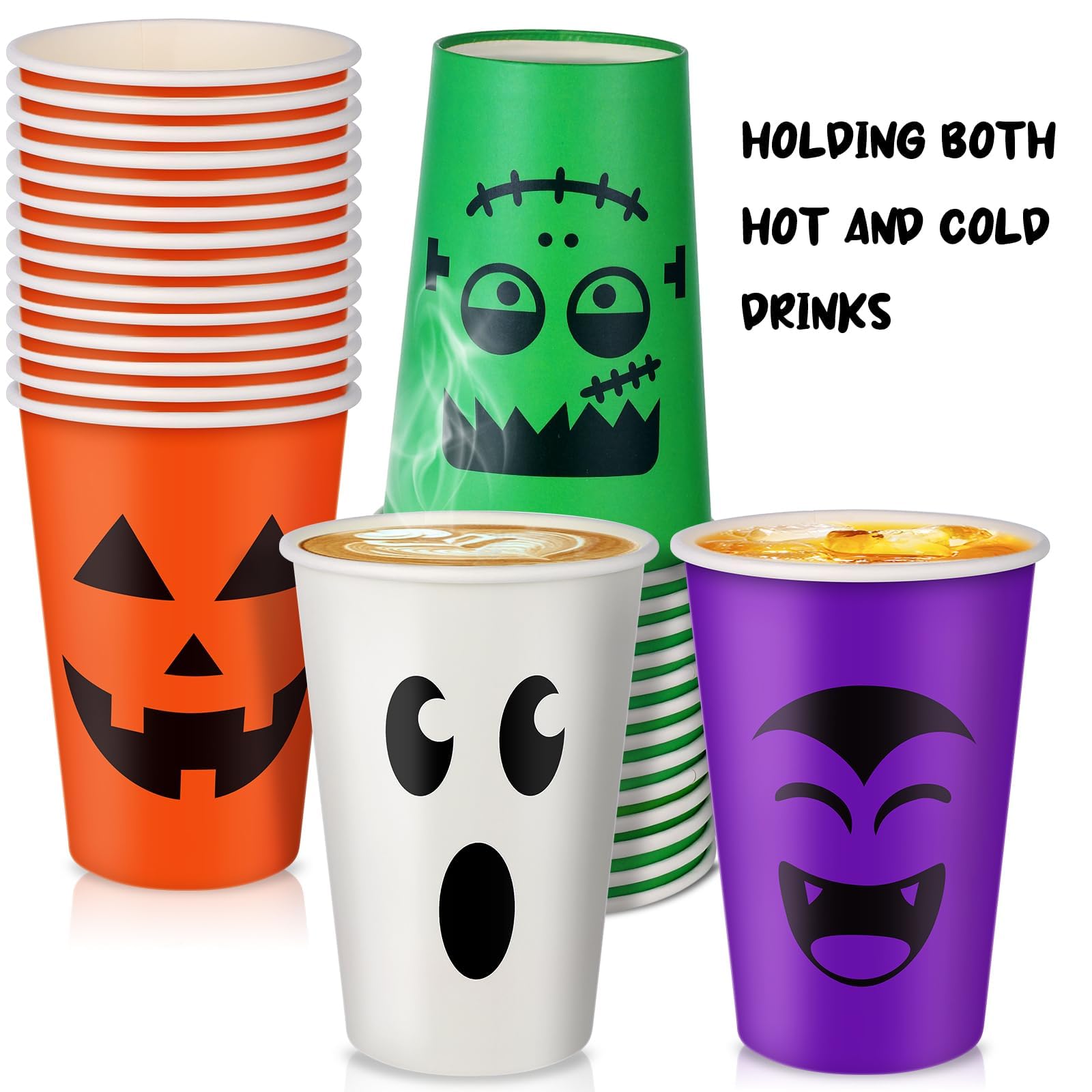 Vaso De Halloween De 500 Ml Con Tapa Y Pajita, Diseño De Calabaza Y Fantasma, Perfecto Para Fiestas, Café O Cócteles