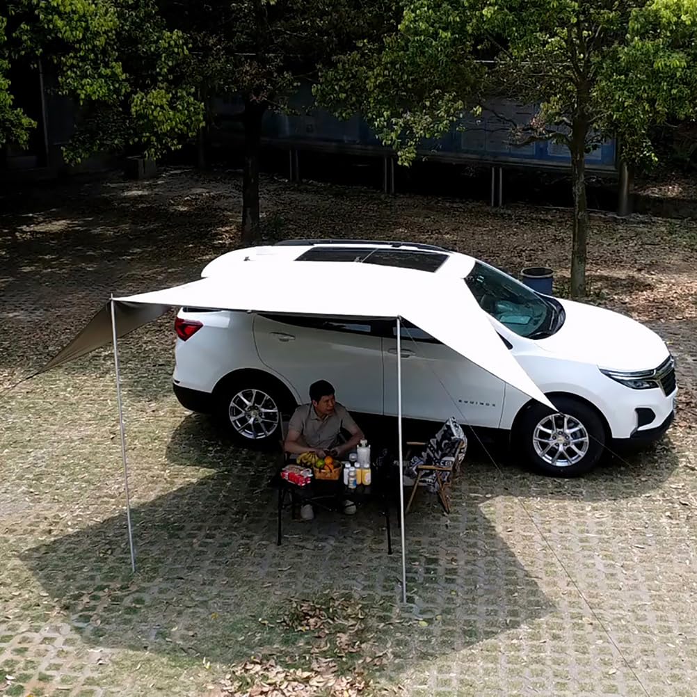 Tenda da Campeggio per Auto, 200x300cm, Tendalino Universale per Portellone Posteriore, Tettoia Parasole SUV, Tenda da Sole Impermeabile per Camper, Caravana, Furgone, MPV