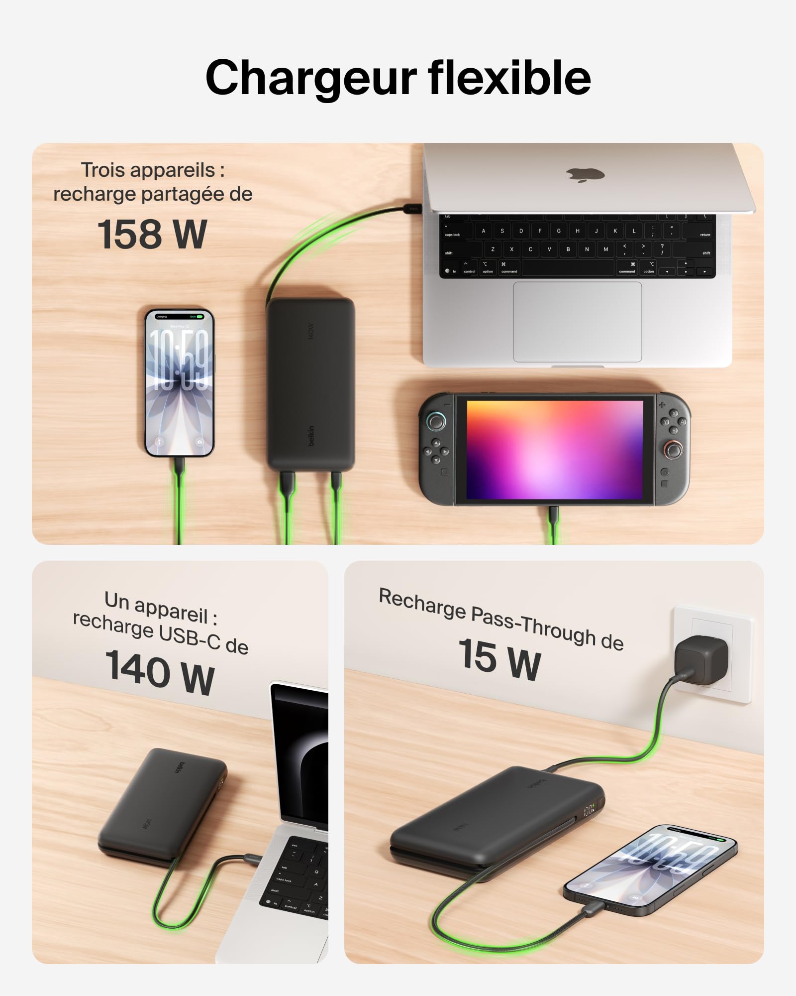 Belkin UltraCharge Pro Batterie Externe 25K pour Ordinateurs - Noir