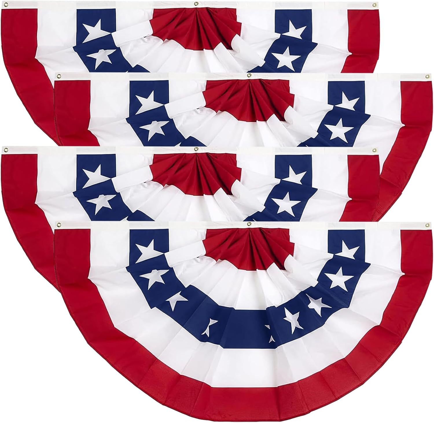 4 Pack 250 Year Anniversary Bunting Flags, 2X4 FT American Bunting Flag, 4th of July Banner Memorial Day Decoration Patriotic Decor Red White Blue USA Decorations
