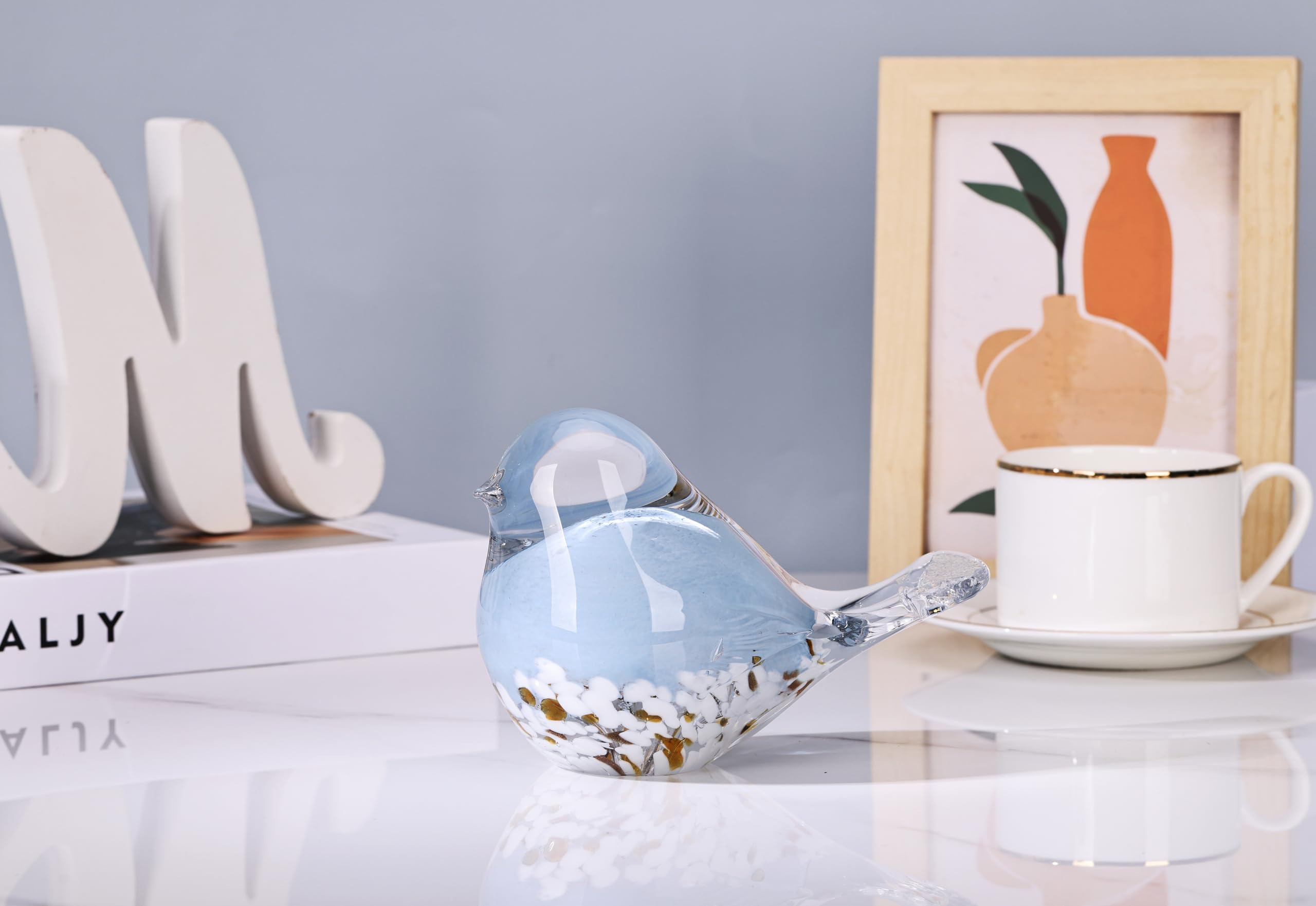 DECRZPB Handgemaakte Glas Paddestoel Beeldje Geblazen Glas Gekleurd Glazuur Presse-papier Verjaardagscadeau Tafel Ornamenten Home Decor