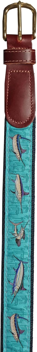 Guy Harvey Mens Leather Tab Belts - Image 2