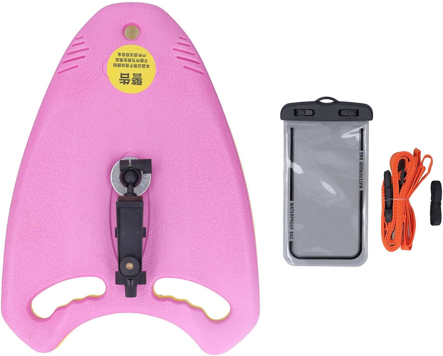Kickboard for Swim Training, Swim Kickboard, Kick Board, with Phone Holder Foldable EVA Foam Swimming Float Board with 1/4 Inch Thread for Panoramic Cameras Action Cameras (Pink)