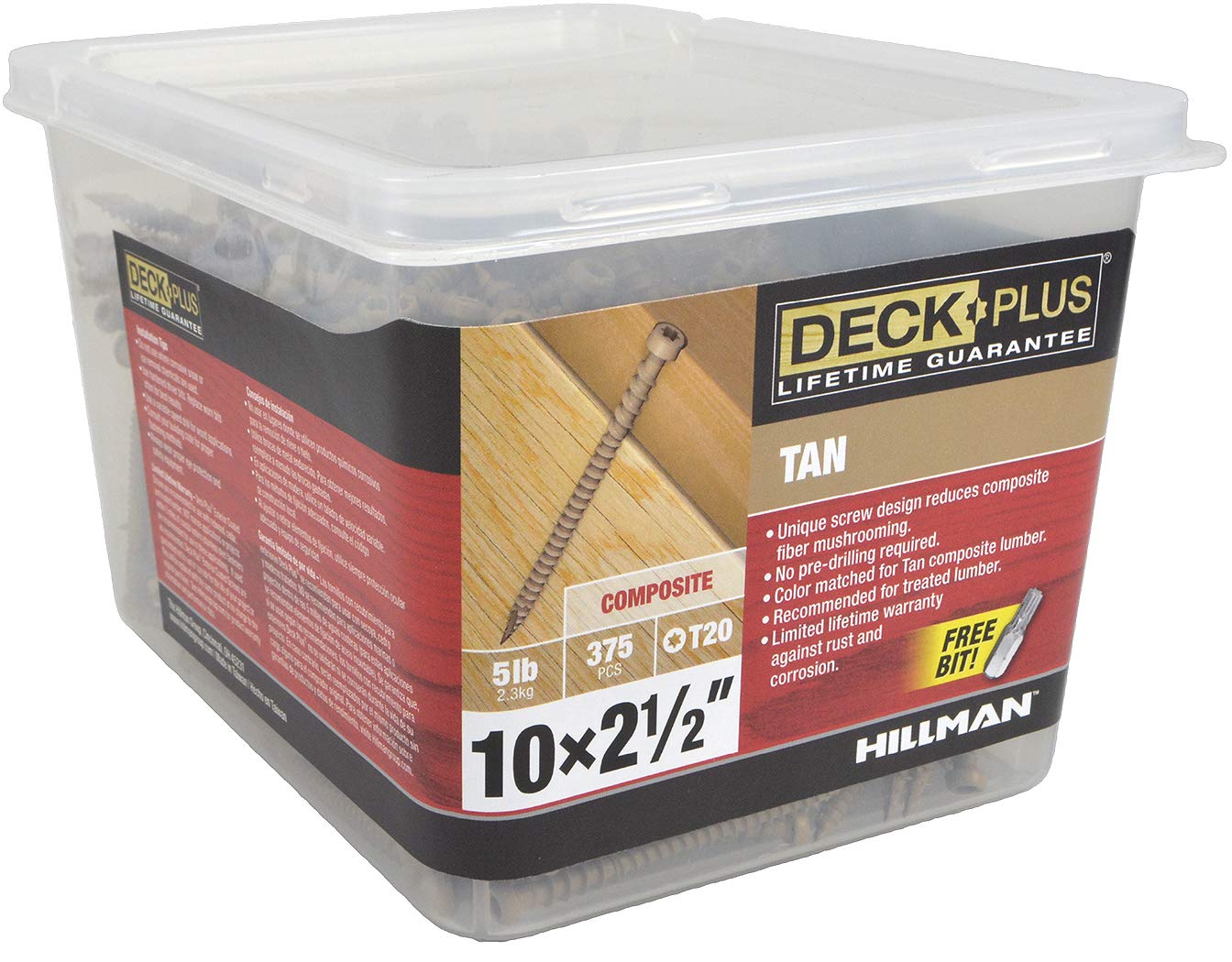 Hillman cierres 48452 5 lb 2,5 x 10 marrón tornillo